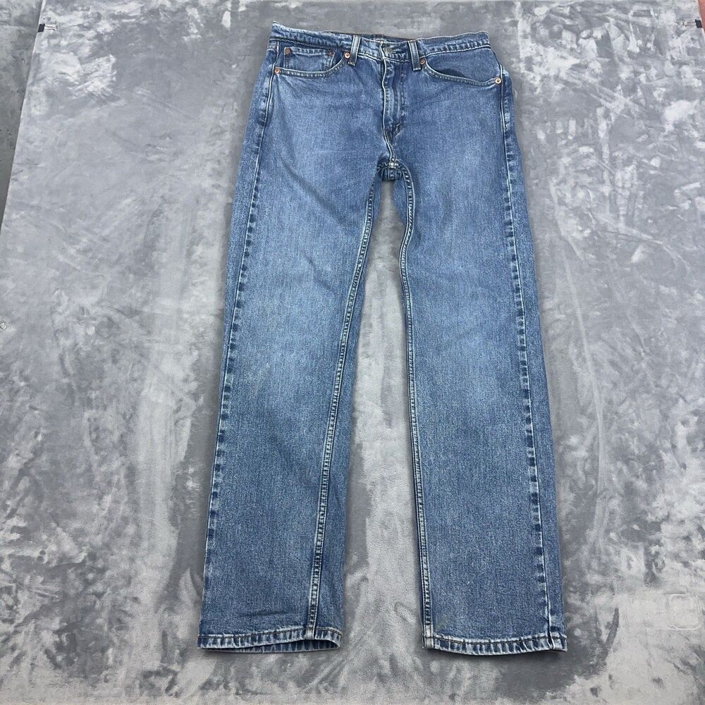Levis 505 Jeans Mens Size 32X32 Actual 30X30 Blue Medium Wash Denim 5 Pocket